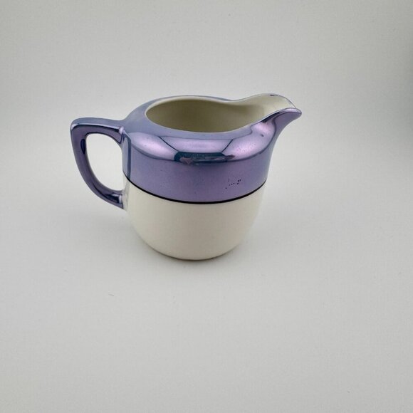 Vintage Noritake Lusterware Hand Painted Creamer Blue Floral Japanese - Picture 4 of 8